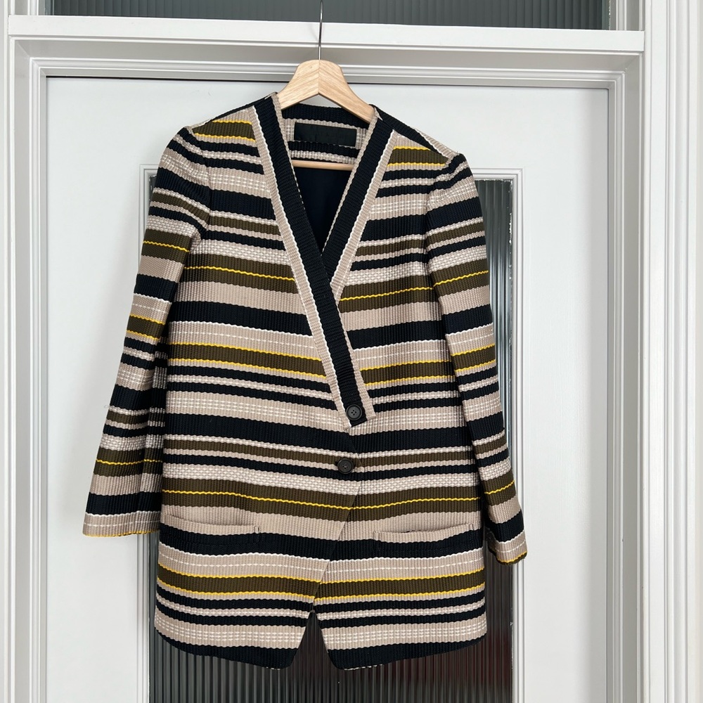 JENNI KAYNE Striped Knit Blazer overcoat - size small